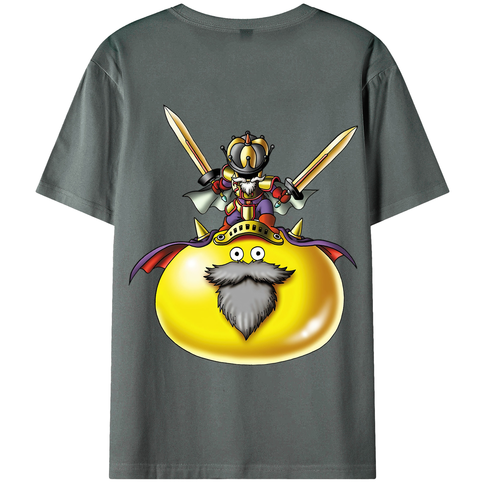 （画像用） ドラゴンクエスト Doragon Kuesuto Dragon Quest 綿100％ メンズ半袖Tシャツ（バックプリント） 通気性